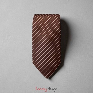 Cà vạt lụa họa tiết kẻ nâu ( các mẫu )